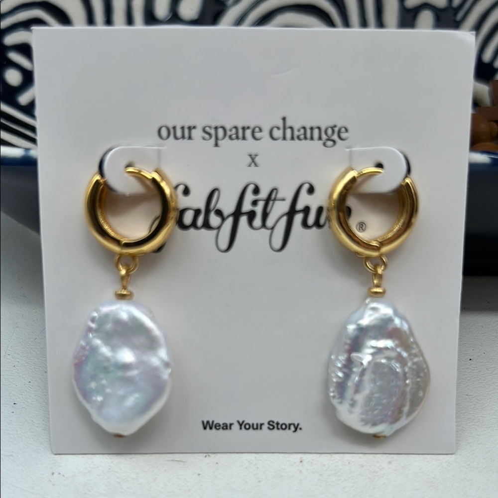 Our Spare Change Isla Pearl Earrings